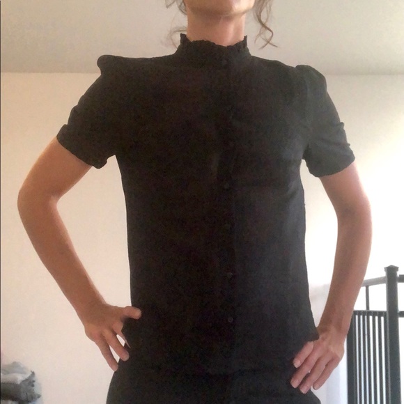 Elegant black short sleeve shirt. - Picture 5 of 5